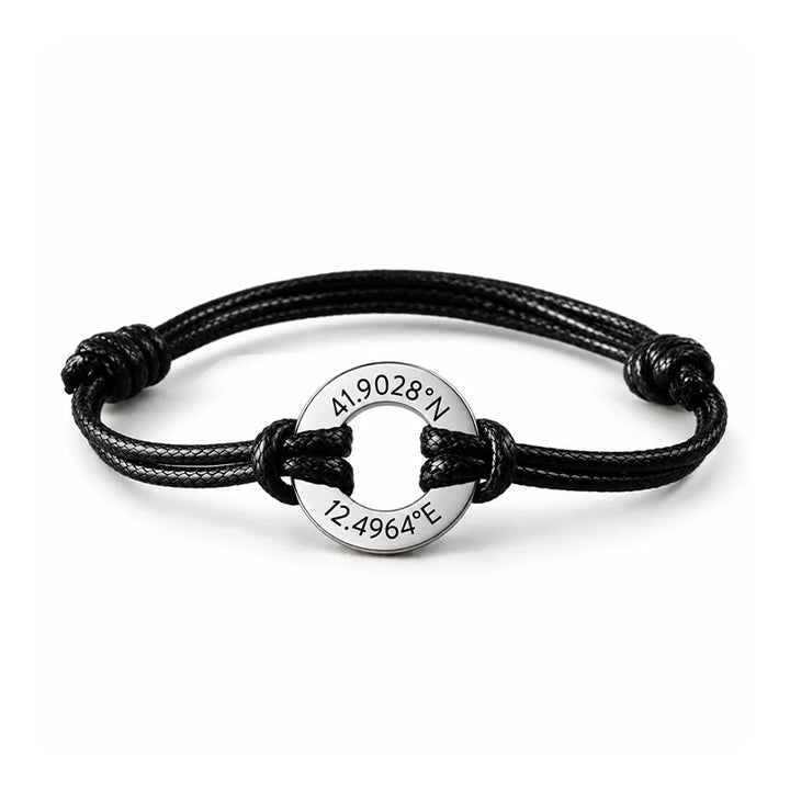 Personalized Engraved Disc Cord Bracelet